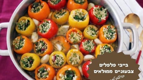 בייבי פלפלים צבעוניים ממולאים